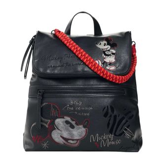 Desigual Back_Mickey Face Hampton Rugzak - Dames - Tassen - Zwart - Maat: ONE Size Poliester