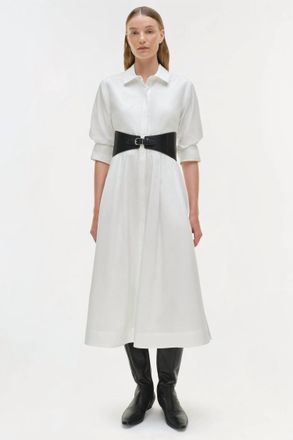 Jonathan Simkhai Olson Belted Midi Dress In White