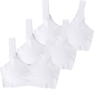 Generic 3-Pack Seamless Sports Bra Comfort Bra for Women Stretch-Sports Crop Top with Removable Pads for Women Full Coverage Sleep Yoga Daily Wear High Impact