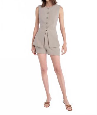 Favorite Daughter Clocking In Long-Line Vest Top In Soft Taupe