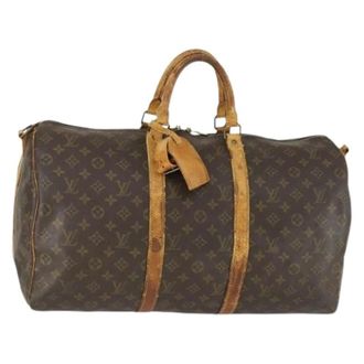 Louis Vuitton Pre-owned Weekend Bags, female, Brown, Size: ONE SIZE Pre-owned Canvas Weekend Bag