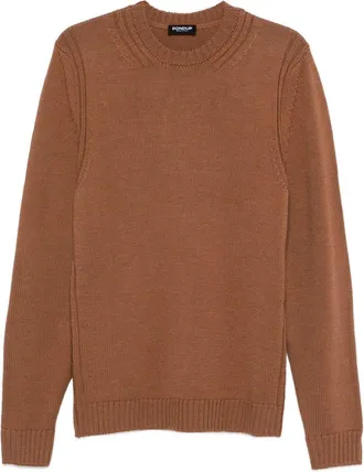 Dondup Brown Ribbed Knit Sweater