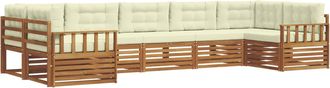 vidaXL Conjunto De Sof&aacute;s De Exterior 7 Uds. Natural Y Crema Vidaxl