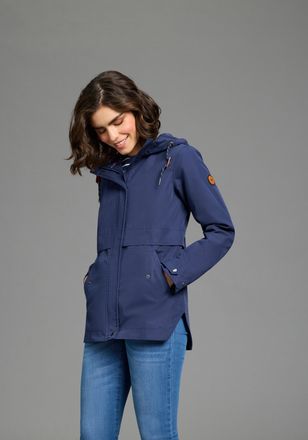 Kangaroos Outdoorjacke KANGAROOS, Damen, Gr. 34, marine, Web, Obermaterial: 66% Baumwolle, 34% Polyester. Futter: 100% Polyester, kontrastfarbene Details, unifa