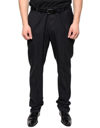 Dolce & Gabbana Mens Black Wool Skinny Dress Formal Pants