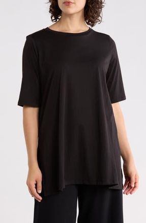Eileen Fisher Organic Cotton Tunic T-Shirt in Black at Nordstrom Rack, Size Xx-Small