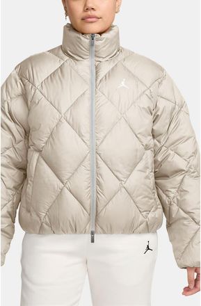 Nike Jordan Brooklyn Quilted Puffer Jacket in Light Ore Wood Brown/White at Nordstrom, Size Xx-Large