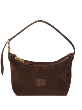 Miu Miu Borsa a spalla in pelle scamosciata - Marrone