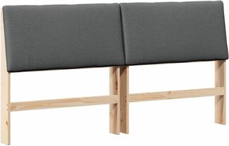 vidaXL Cabecero Tapizado Gris Oscuro 180 Cm Madera De Pino Macizo Vidaxl