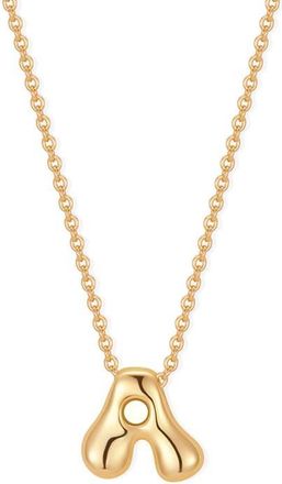 Brook & York Mini Pippa Bubble Initial Pendant Necklace in Gold A at Nordstrom