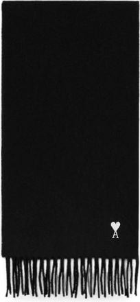 Ami Sciarpa in lana con ricamo Ami De Coeur - - Accessories - unisex - Nero - ONE SIZE