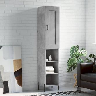 Berkfield Home Highboard Concrete Grey 34.5x34x180 cm Engineered Wood