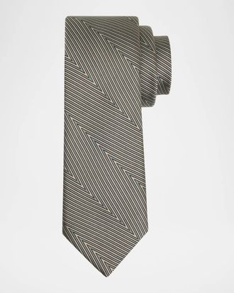 Giorgio Armani Geometric Line Silk Tie