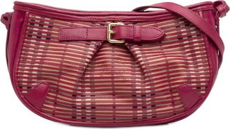 Burberry Pre-owned Burberry Haymarket Check Stripes Coated Canvas Crossbody ITGIUCAR10PIAT