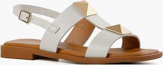 All Black Womens Pyramid Stud Sandal In White