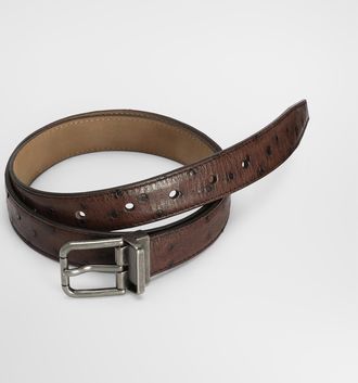 Dolce & Gabbana Ostrich Leather Belt - Man Belts Brown 105