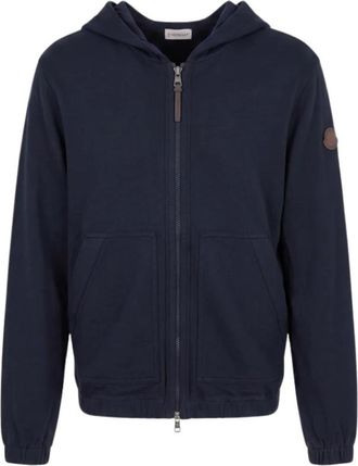 Moncler Hoodies & sweatvesten, Heren, Blauw, M, Hooded Zip-Through Sweatshirt