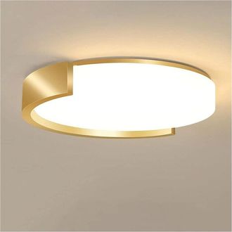 Trade Shop Trade Shop Traesio - Plafoniera Led 24 w Cerchio Oro Design Moderno Soffitto Tonda Luce Fredda 50125