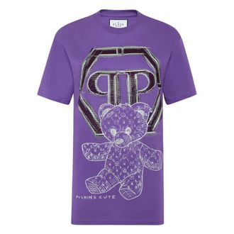 Philipp Plein Dames, Tops, Paars, Maat: XS Katoen