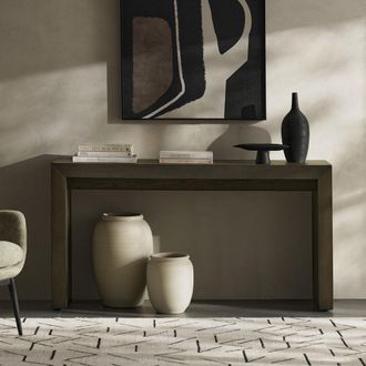 Castlery Wooden Oak Console Table, Extended | Sloane by Castlery