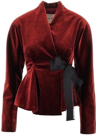 Alberta Ferretti Velvet jacket with bow Woman 40