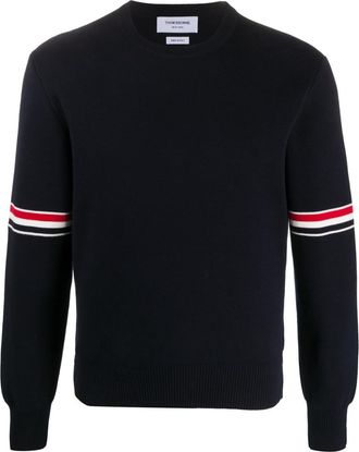 Thom Browne Navy Blue Logo Detail Jumper