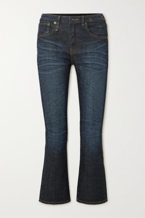 R13 Jeans Cropped Svasati A Vita Alta Kick Fit - Blu