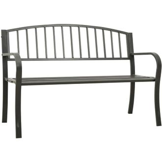 vidaXL Banco De Jard&iacute;n Acero Gris 120 Cm Vidaxl