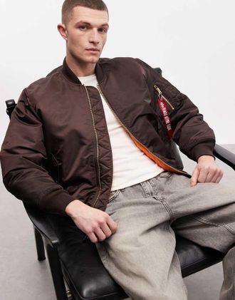 Alpha Industries Giacca bomber marrone scuro