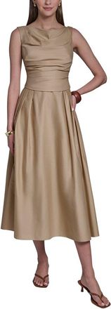 Halston Heritage Sleeveless Pleated A-Line Dress
