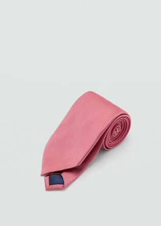 Mango Cravatta seta tinta unita rosa pastello - Uomo - Taglia unica - MANGO MAN
