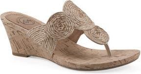 White Mountain Affogato Wedge Sandal in Sand/Smooth at Nordstrom Rack, Size 7.5