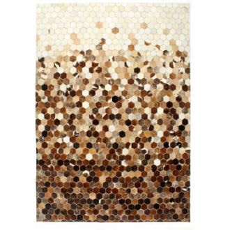 vidaXL Alfombra De Piel Parcheada De Piel De Vaca Marr&oacute;n 170 X 120 Cm Vidaxl