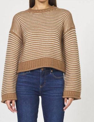 Dear John Denim Pasquette Striped Sweater In Mocha