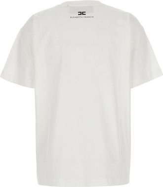 Elisabetta Franchi Womens T-Shirt Printed Light Jersey White Cotton T-Shirts & Jerseys