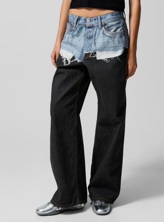Acne Studios Womens Coated effect trompe-loeil pant