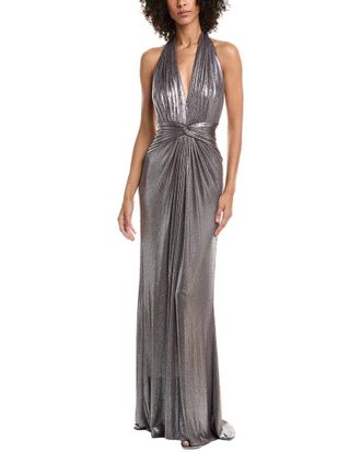 Tadashi Shoji Mona Metallic Halter Gown