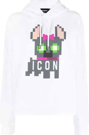 Dsquared2 White Icon Hilde cotton hoodie