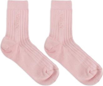 Versace Calzini con ricamo logo - Rosa