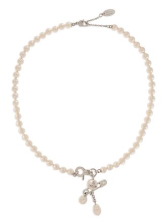 Vivienne Westwood faux-pearl necklace - women - Swarovski Crystal Pearl/Brass - OS - Silver