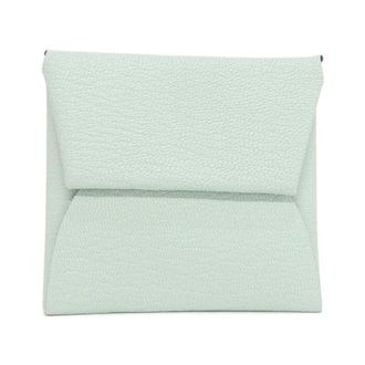 Herm&egrave;s Green Chevre Leather Coin Purse/Coin Case (Pre-Owned)