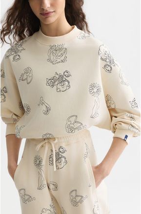 Scotch & Soda Embroidered Sweatshirt in Eggnog at Nordstrom, Size X-Small