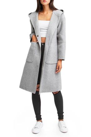 Belle & Bloom Walk This Way Wool Blend Oversized Coat in Grey at Nordstrom, Size X-Large