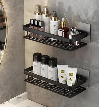 OEM Estanter&iacute;a De Ba&ntilde;o De 2 Piezas, Estanter&iacute;a De Pared Multifuncional Autoadhesiva Para El Ba&ntilde;o, Aleaci&oacute;n De Aluminio Resistente A La Corrosi&oacute;n
