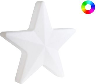 Beliani Lámpara decorativa LED de pie para exterior diseño RGB iluminación moderna material sintético forma de estrella IP54 blanco Torne