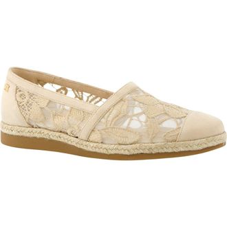 Paul Green Danica Lace Flat in Biscuit Suede Blossom Mesh at Nordstrom, Size 6.5Us