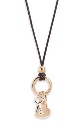 Open Edit Key to My Heart Cord Necklace in Gold- Silver- Black at Nordstrom