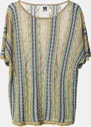 M Missoni Grey/yellow Knit Fabric Top