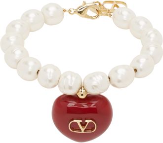 ブレスレット VALENTINO GARAVANI Ivory Pearls Coeur  Bracelet Valentino Garavani Pearl Bracelets − Sale: up to −33