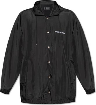 Balenciaga Lichte jas met logo - Heren - Zomerjassen - Zwart - M - Leer - Jassen